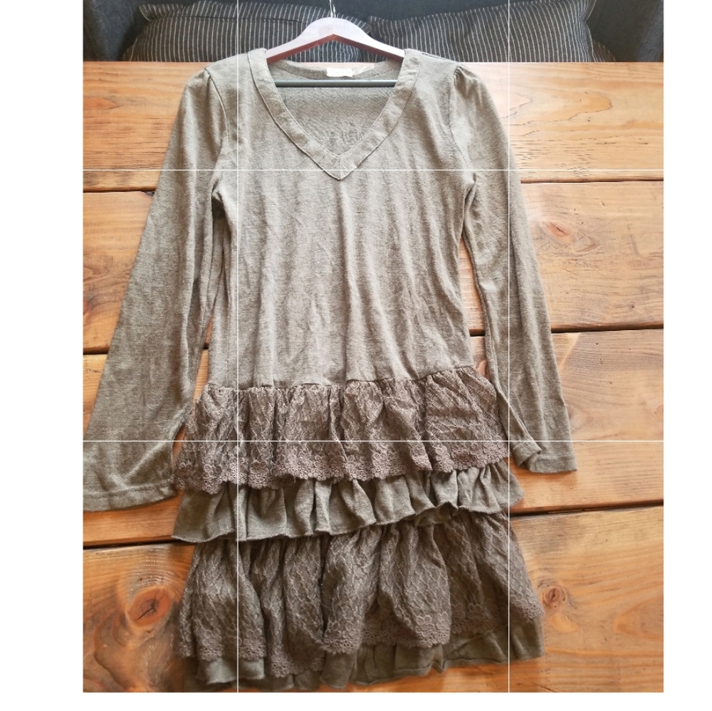 Blue Bird Ruffle Lace Tunic